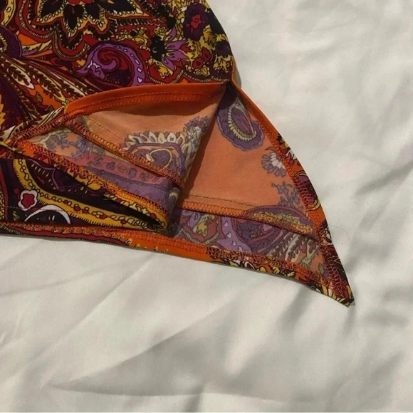 ALICIA HOLLEN ORANGE PAISLEY MIDI  DRESS Small orange - Picture 4 of 5